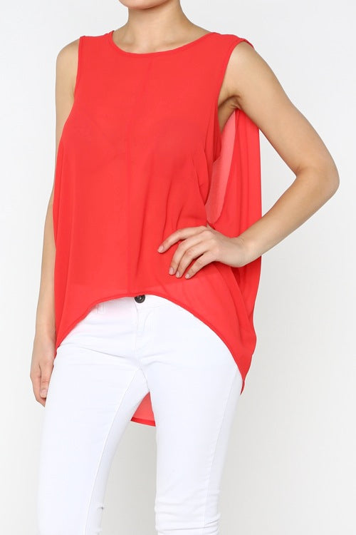 Sleeveless High-Low Blouse